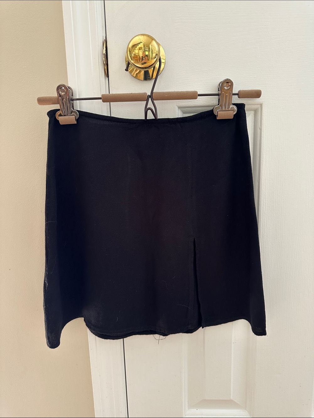 Reformation Margot  Black Mini Skirt with Front Slit